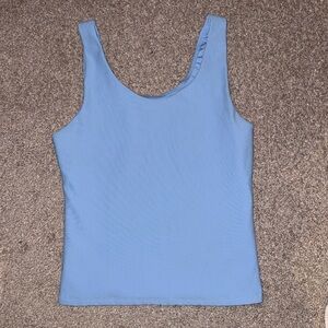 blue ribbed tank